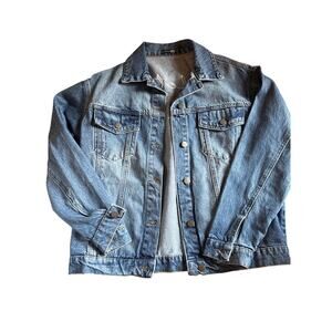 “Bride To Be” fringe jacket buy boo-hoo blue US size 8